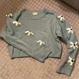 Altar’d State Cropped Flower Sweater